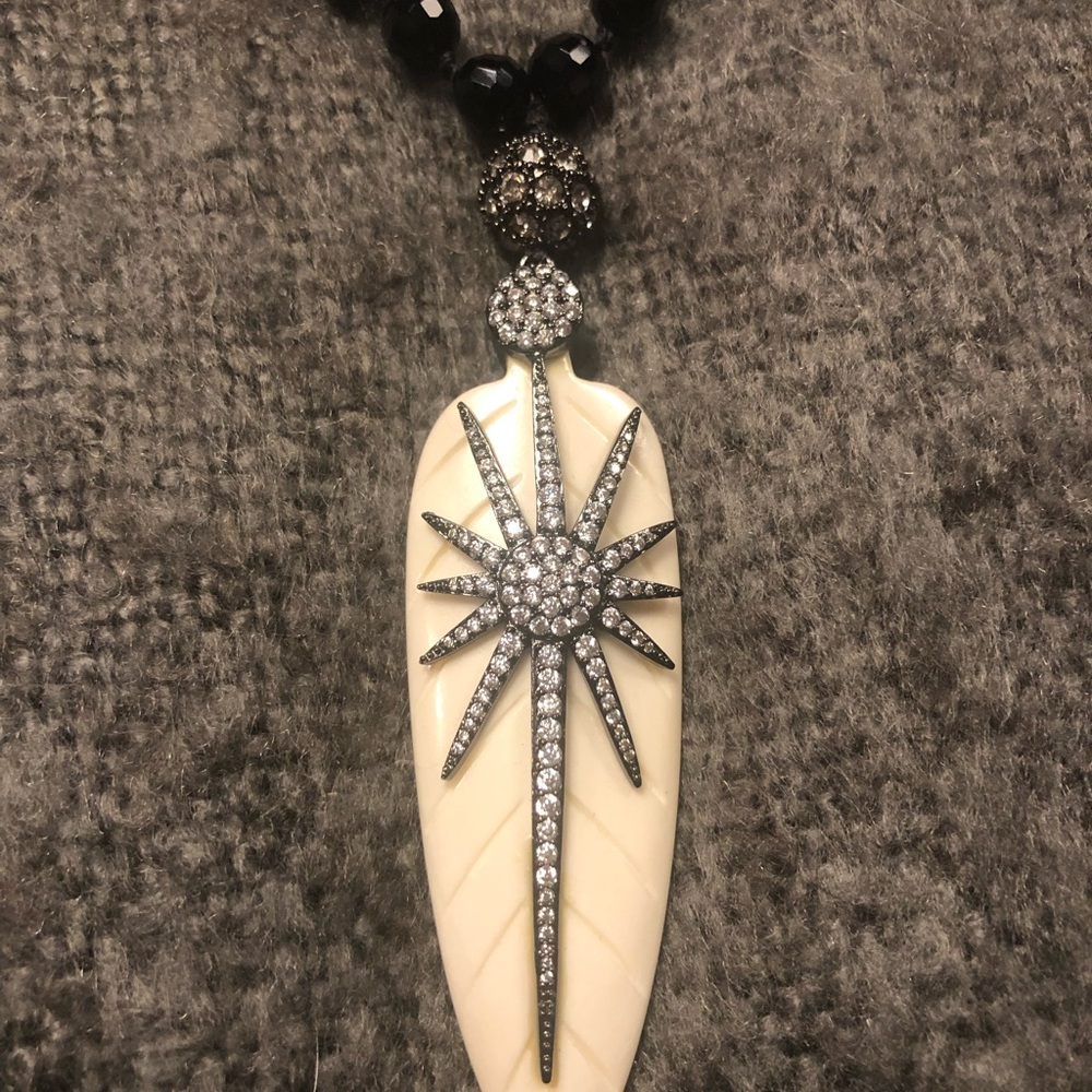 Hand Knotted Bead and Crystal Necklace
